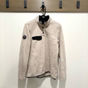 Roots 73 Micro-Fleece Snap Pullover Jacket Oatmeal - Size Small